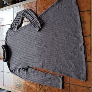 charcoal ribbed A-line dress
